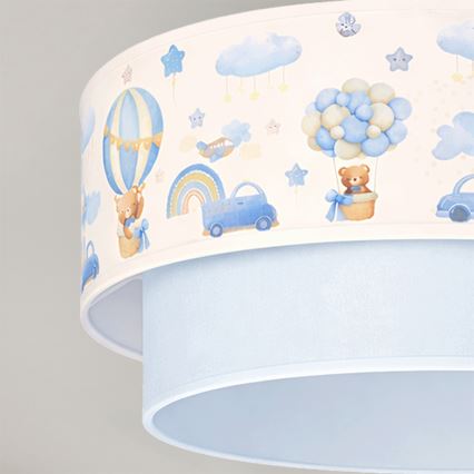 Brilagi - LED Детская накладная люстра BOBO 1xE27/60W/230V Ø 40 см кремовая/голубая/с изображением мишек