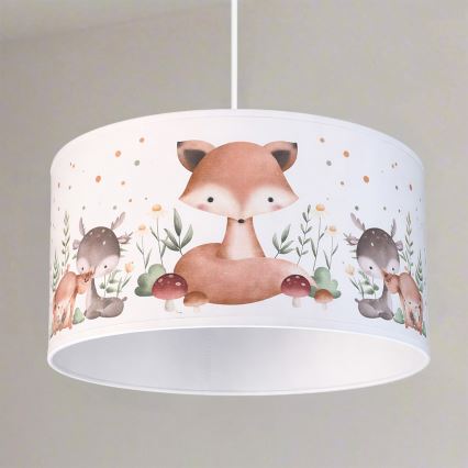 Brilagi - LED детская подвесная люстра BOBO 1xE27/10W/230V диаметр 35 см белая/с рисунком животных
