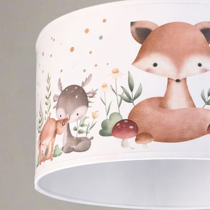 Brilagi - LED детская подвесная люстра BOBO 1xE27/10W/230V диаметр 35 см белая/с рисунком животных