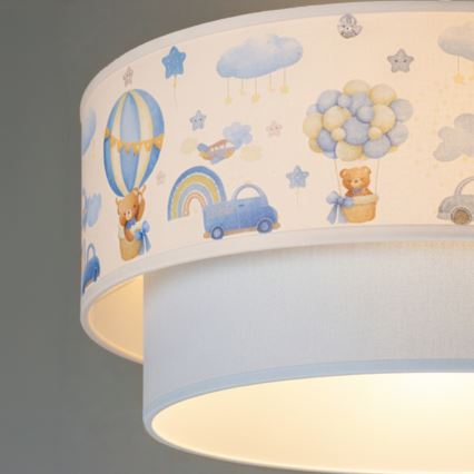 Brilagi - LED детская подвесная люстра на тросе BOBO 1xE27/60W/230V диаметр 40 см кремовый/голубой/медвежата