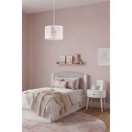 Brilagi - LED детская подвесная люстра на тросе BOBO 1xE27/60W/230V диам. 35 см розовый/балеринки