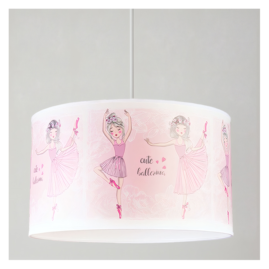 Brilagi - LED детская подвесная люстра на тросе BOBO 1xE27/60W/230V диам. 35 см розовый/балеринки