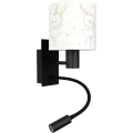 BRILAGI - LED детский гибкий настенный светильник BOBO 1xE27/25W/230V + LED/3W черный/белый/с кроликами