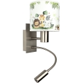 BRILAGI - LED Детский гибкий настенный светильник BOBO 1xE27/25W/230V + LED/3W матовый хром/белый/зеленый/джунгли