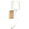 BRILAGI - LED детский гибкий настенный светильник BOBO WOOD 1xE27/25W/230V + LED/3W дуб/белый/зайчики
