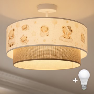 Brilagi - LED детский накладной потолочный светильник BOBO 1xE27/10W/230V диам. 40 см белый/бежевый/с мишками