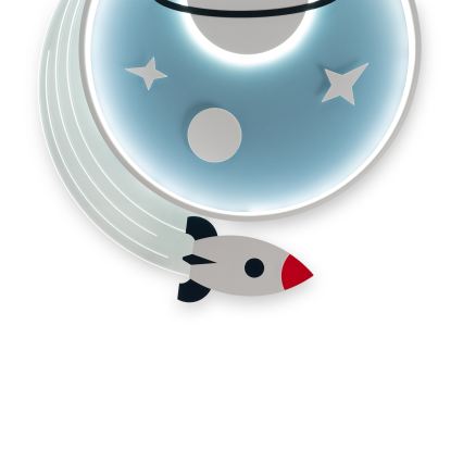 Brilagi - светодиодный детский потолочный светильник STARSHIP LED/64W/230V 3000/4500/6000K синий