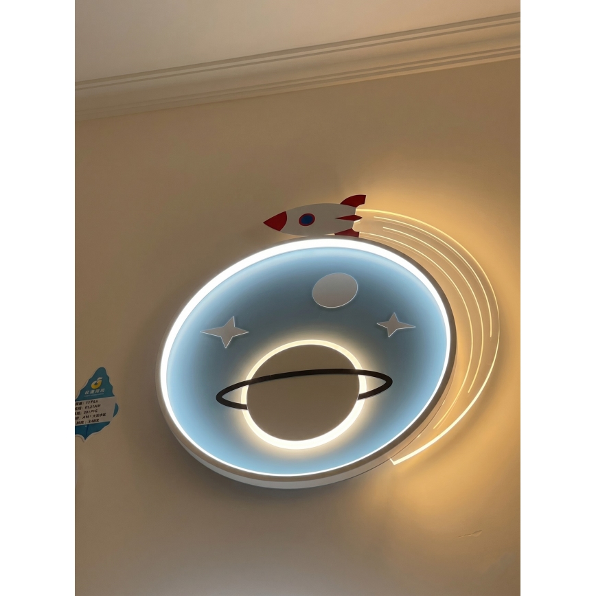 Brilagi -LED Детский потолочный светильник STARSHIP LED/64W/230V 3000/4500K синий