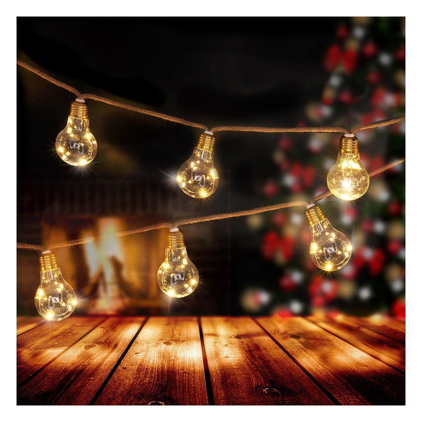 Brilagi - LED декоративная гирлянда 10xLED/3xAA 1,8 м, тёплый белый