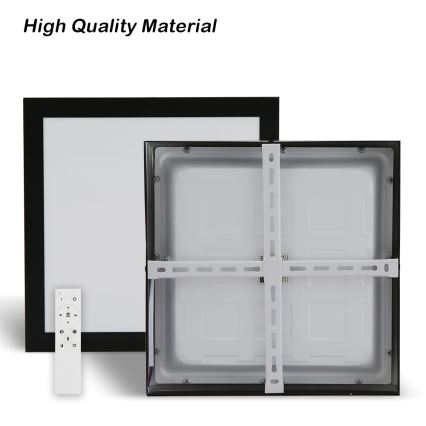 Brilagi - LED Dimmable Bathroom Ceiling Light FRAME SMART LED/24W/230V 30x30 cm 3000-6000K IP44 Black + Remote Control