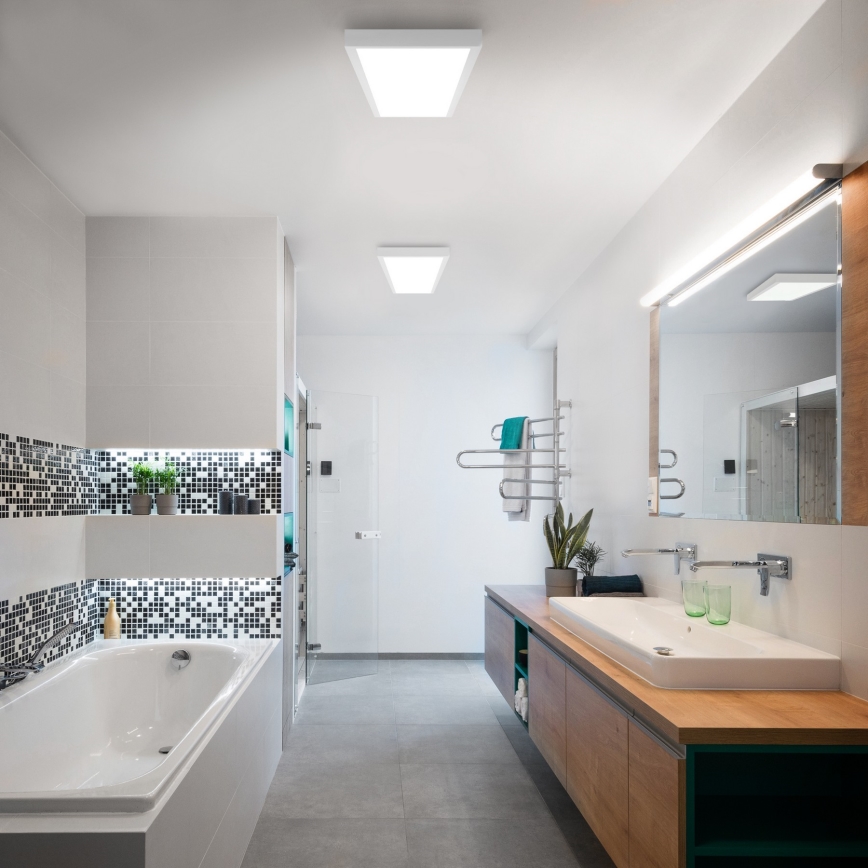 Brilagi - Dimmable Bathroom Ceiling Light FRAME SMART LED/50W/230V 30x120 cm 3000-6000K IP44 White + Remote Control