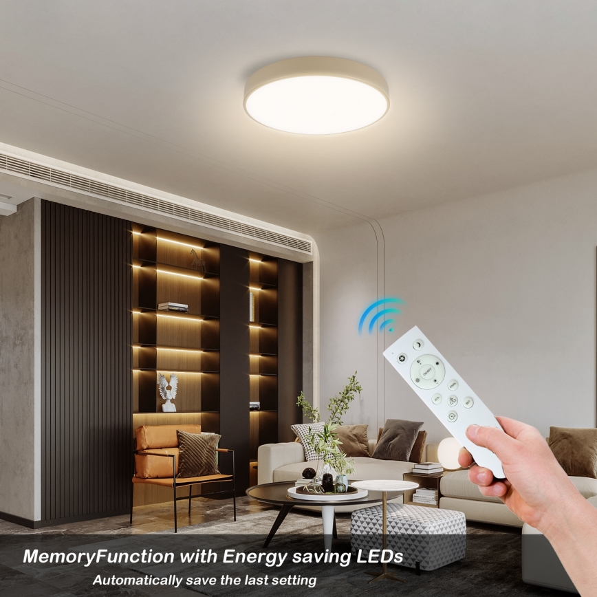 Brilagi - LED Диммируемая потолочная лампа POOL SMART LED/48W/230V Ø 40 см Wi-Fi Tuya бежевый + дистанционное управление
