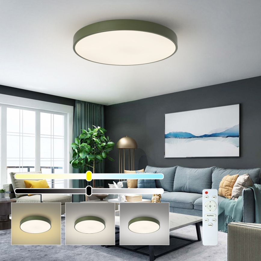 BRILAGI - димований стельний світильник POOL LED/60W/230V 3000-6000K діам. 60 см зелений + пульт дистанційного керування