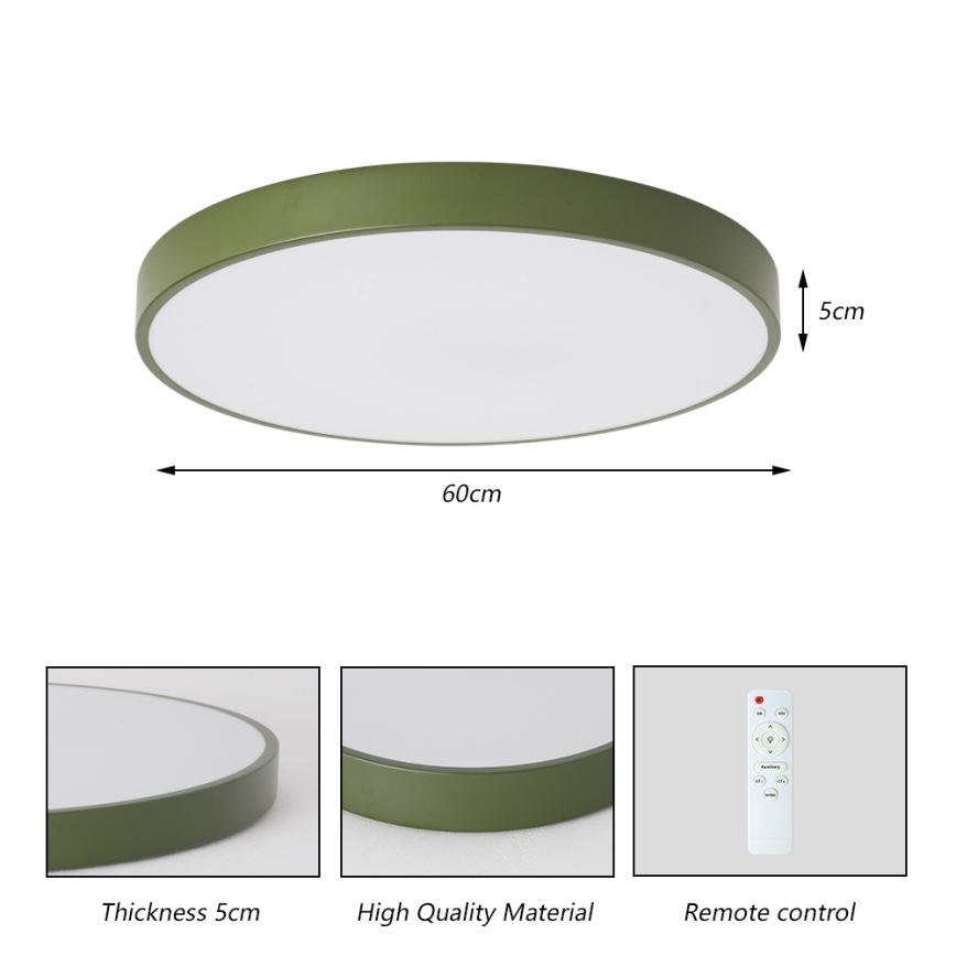 BRILAGI - димований стельний світильник POOL LED/60W/230V 3000-6000K діам. 60 см зелений + пульт дистанційного керування
