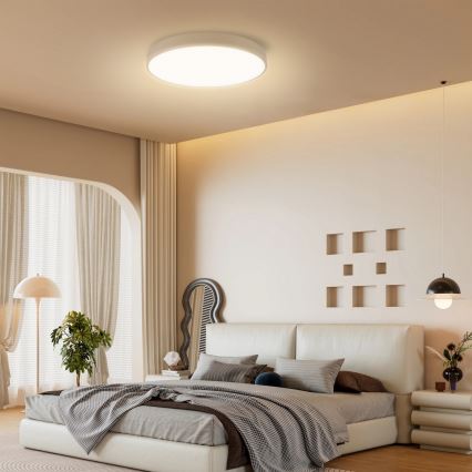 Brilagi - Диммерний стельовий світильник POOL SMART LED/60W/230V 3000-6000K діаметр 50 см Wi-Fi Tuya бежевий + дистанційне керування