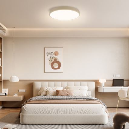 Brilagi - Диммерний стельовий світильник POOL SMART LED/60W/230V 3000-6000K діаметр 50 см Wi-Fi Tuya бежевий + дистанційне керування