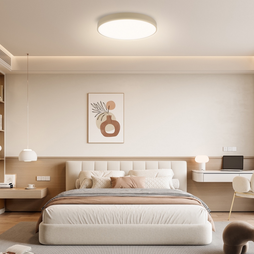 Brilagi - Диммерний стельовий світильник POOL SMART LED/60W/230V 3000-6000K діаметр 50 см Wi-Fi Tuya бежевий + дистанційне керування