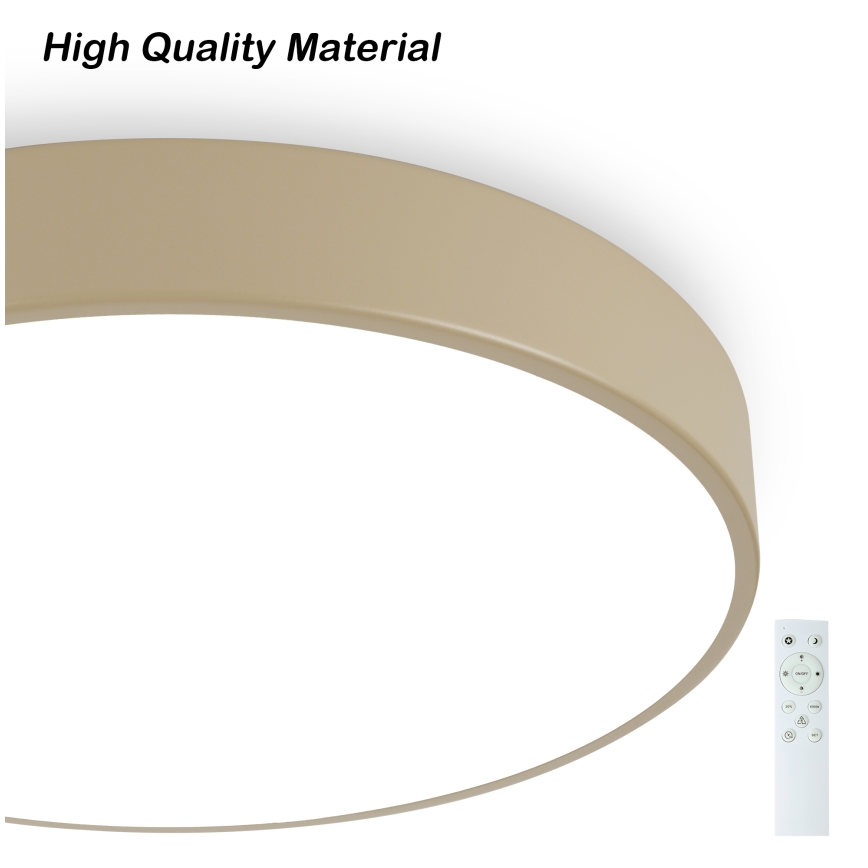 Brilagi - Диммерний стельовий світильник POOL SMART LED/60W/230V 3000-6000K діаметр 50 см Wi-Fi Tuya бежевий + дистанційне керування