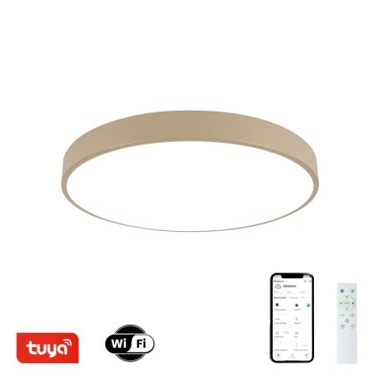 Brilagi - Диммерний стельовий світильник POOL SMART LED/60W/230V 3000-6000K діаметр 50 см Wi-Fi Tuya бежевий + дистанційне керування