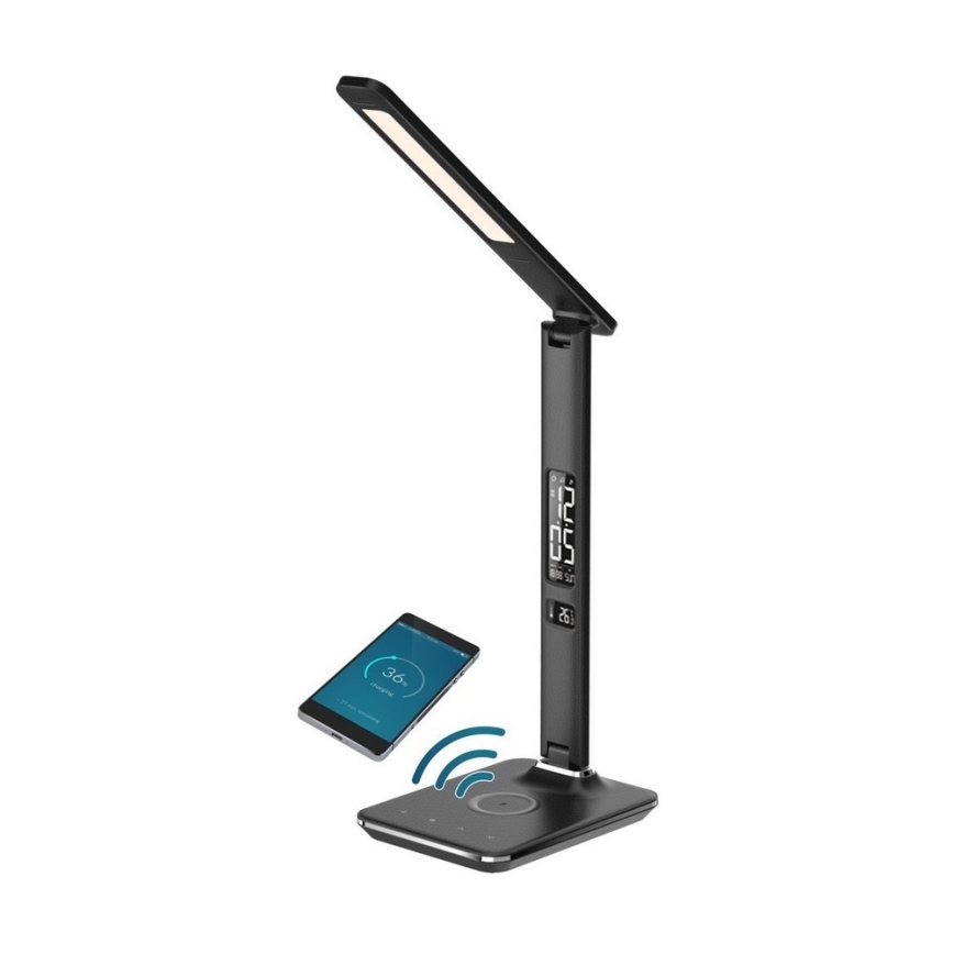 Brilagi - диммируемая LED-настольная лампа с беспроводной зарядкой Qi и USB REGINA LED/8,5W/230V черная
