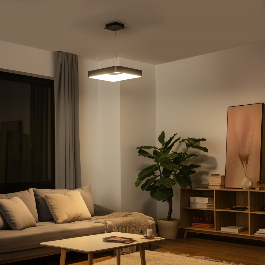 Brilagi - LED диммируемая подвесная люстра на тросе FALCON II LED/80W/230V 3000-6500K 40x40 см черная + пульт дистанционного управления