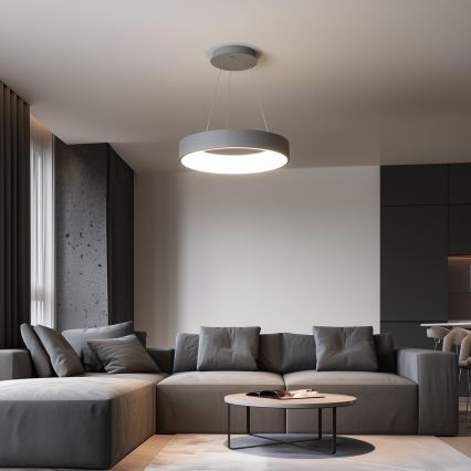 Brilagi - диммируемая LED-люстра на тросе FALCON LED/80W/230V 3000-6500K Ø 60 см серая + пульт дистанционного управления