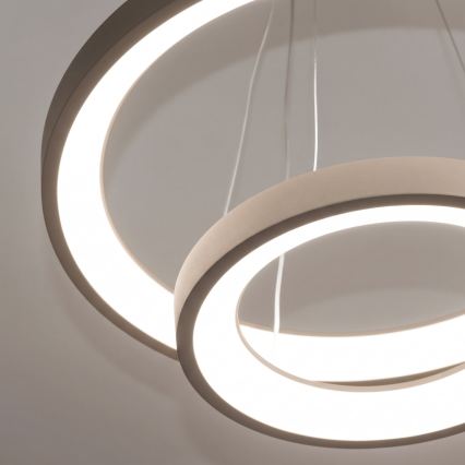 BRILAGI - диммируемая светодиодная подвесная люстра на тросе FALCON SLIM LED/68W/230V 3000-6500K, диаметр 50 см, бежевого цвета + дистанционное управление