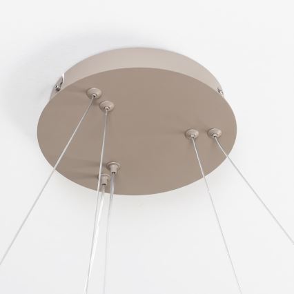 BRILAGI - диммируемая светодиодная подвесная люстра на тросе FALCON SLIM LED/68W/230V 3000-6500K, диаметр 50 см, бежевого цвета + дистанционное управление