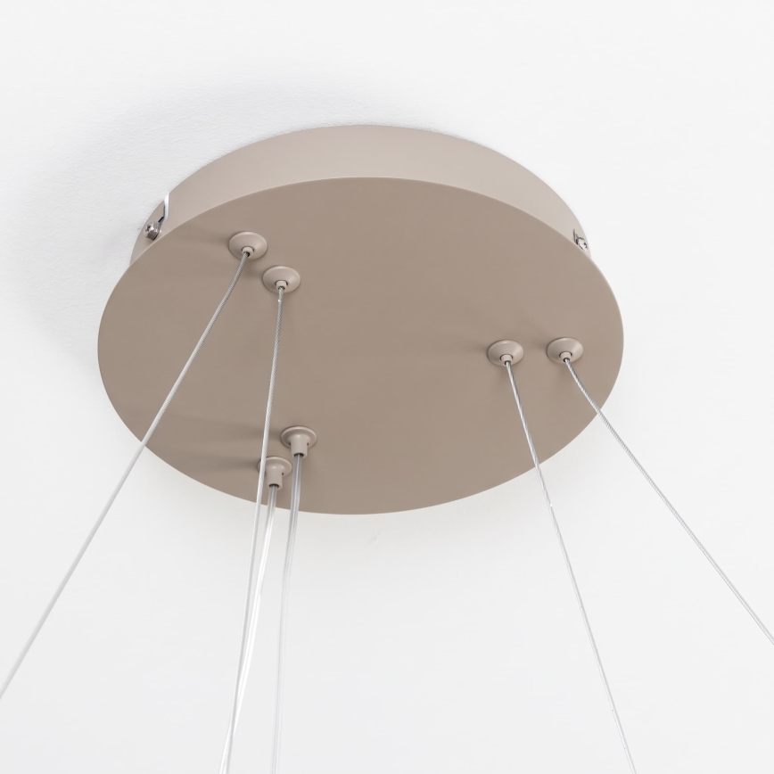BRILAGI - диммируемая светодиодная подвесная люстра на тросе FALCON SLIM LED/68W/230V 3000-6500K, диаметр 50 см, бежевого цвета + дистанционное управление
