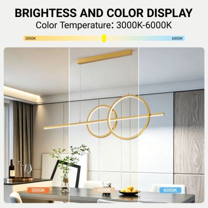 BRILAGI - диммируемая LED-люстра на тросе SIGNATURE LED/53W/230V 3000-6000K 120 cm золотая + дистанционное управление