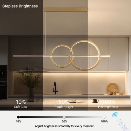BRILAGI - диммируемая LED-люстра на тросе SIGNATURE LED/53W/230V 3000-6000K 120 cm золотая + дистанционное управление