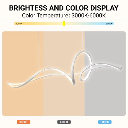 BRILAGI - Диммируемая LED-подвесная люстра на тросах SIGNATURE LED/55W/230V 3000-6000K 120x23 см белая + дистанционное управление