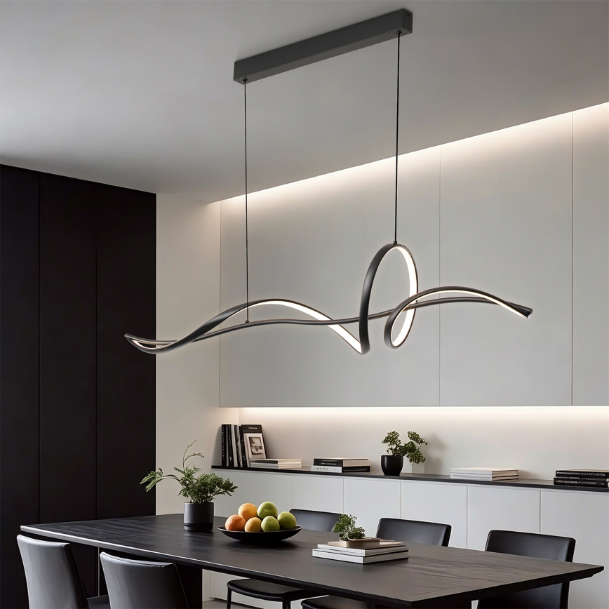 Brilagi - LED диммируемая подвесная люстра на тросе SIGNATURE LED/55W/230V 3000-6000K 120x23 см, черная + пульт дистанционного управления