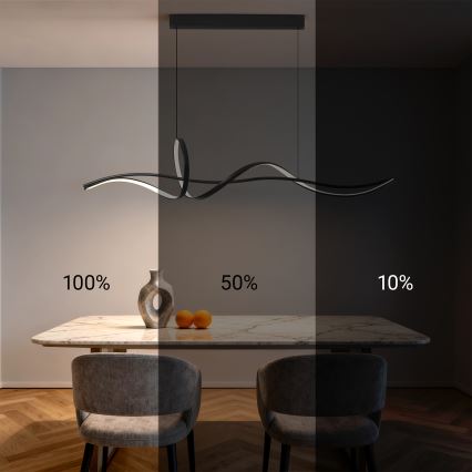 Brilagi - LED диммируемая подвесная люстра на тросе SIGNATURE LED/55W/230V 3000-6000K 120x23 см, черная + пульт дистанционного управления