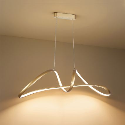 Brilagi - диммируемая LED-люстра на тросовом подвесе TWISTER LED/60W/230V 3000-6000K золотая + пульт дистанционного управления