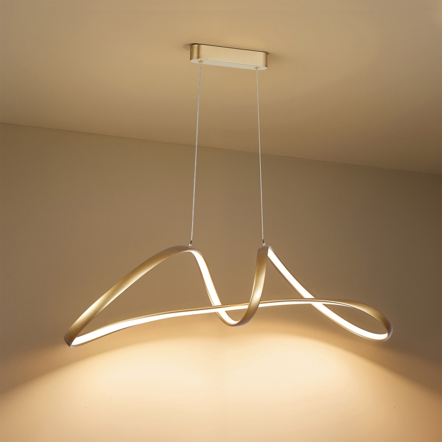 Brilagi - диммируемая LED-люстра на тросовом подвесе TWISTER LED/60W/230V 3000-6000K золотая + пульт дистанционного управления