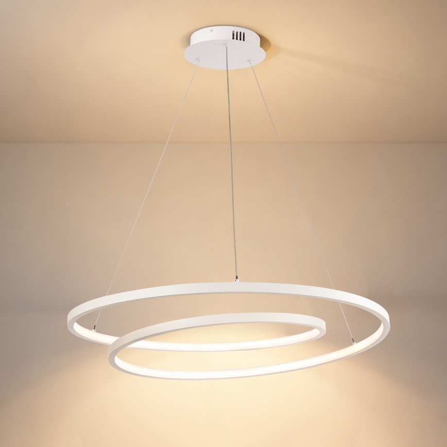 Brilagi - LED диммируемая люстра на тросе TWISTER, 75 Вт, 230 В, 3000-6000 К, диаметр 70 см, белая + пульт дистанционного управления