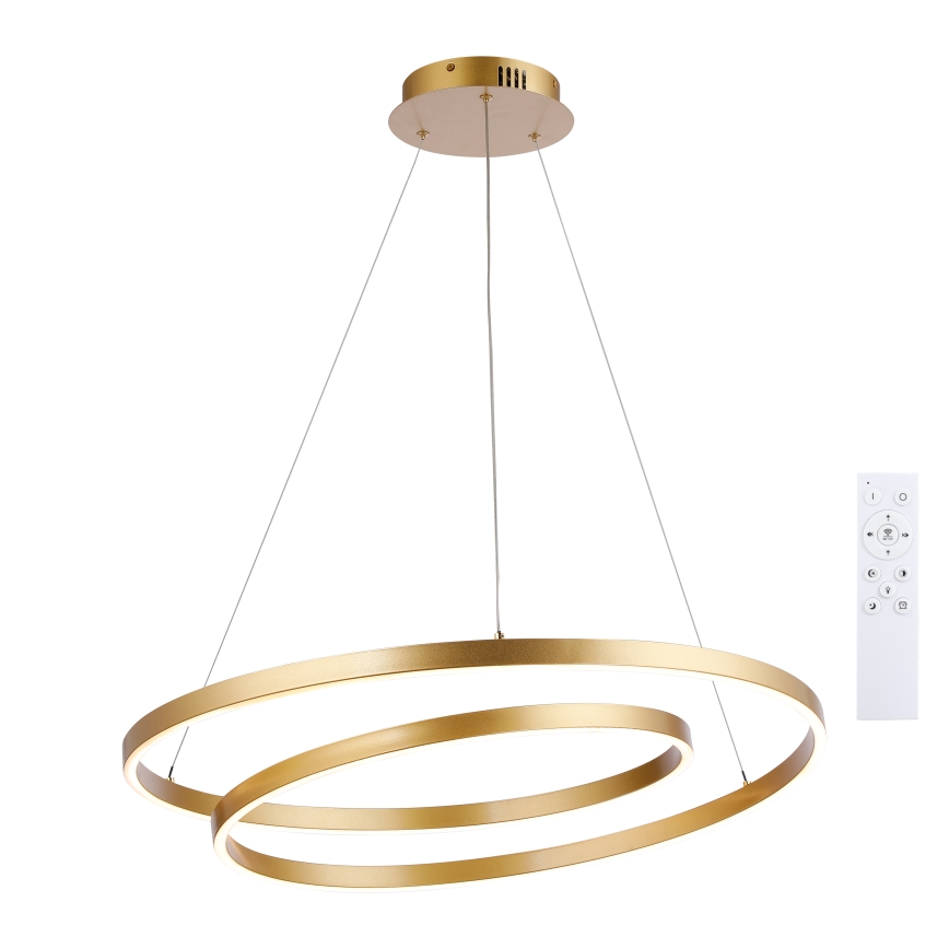 Brilagi - LED диммируемая люстра на тросе TWISTER LED/75W/230V 3000-6000K диаметр 70 см золотая + пульт дистанционного управления