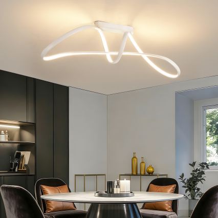 Brilagi - Диммируемая накладная люстра TWISTER LED/60 Вт/230 В 3000–6000 К белая + пульт дистанционного управления