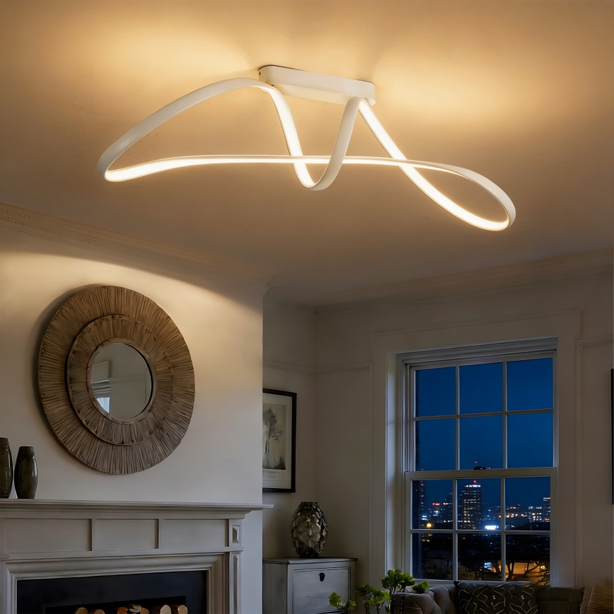Brilagi - Диммируемая накладная люстра TWISTER LED/60 Вт/230 В 3000–6000 К белая + пульт дистанционного управления