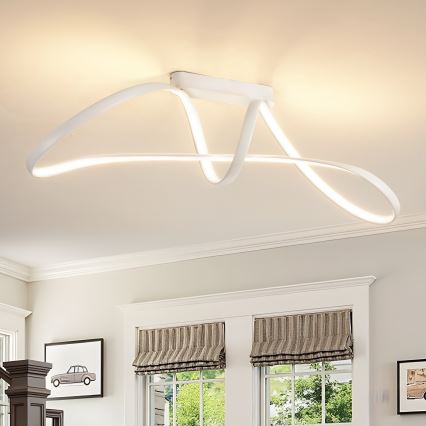 Brilagi - Диммируемая накладная люстра TWISTER LED/60 Вт/230 В 3000–6000 К белая + пульт дистанционного управления