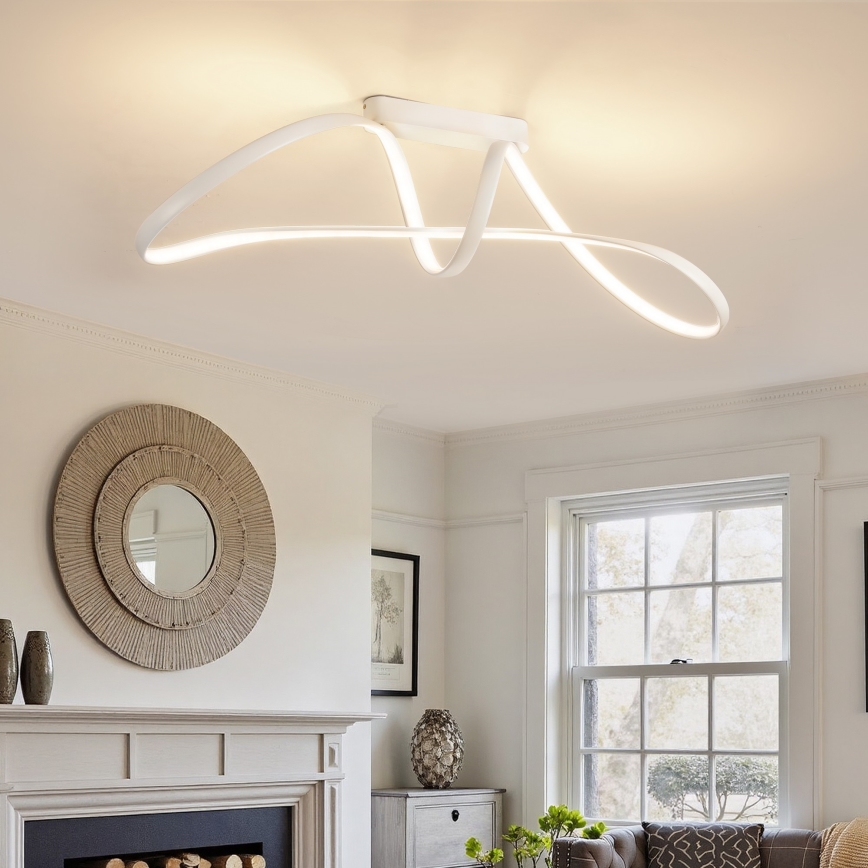 Brilagi - Диммируемая накладная люстра TWISTER LED/60 Вт/230 В 3000–6000 К белая + пульт дистанционного управления