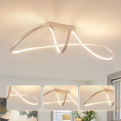 Brilagi - Диммируемый накладной светильник TWISTER LED/60W/230V 3000-6000K бежевый + пульт дистанционного управления