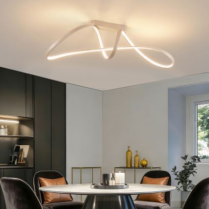 Brilagi - Диммируемый накладной светильник TWISTER LED/60W/230V 3000-6000K бежевый + пульт дистанционного управления