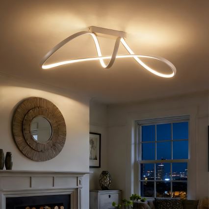 Brilagi - Диммируемый накладной светильник TWISTER LED/60W/230V 3000-6000K бежевый + пульт дистанционного управления