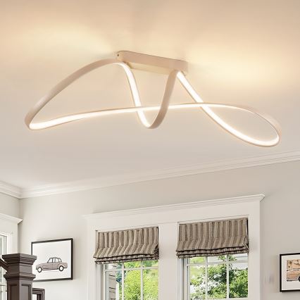 Brilagi - Диммируемый накладной светильник TWISTER LED/60W/230V 3000-6000K бежевый + пульт дистанционного управления