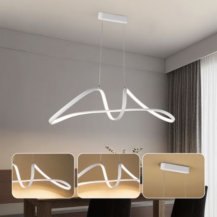 BRILAGI - подвесная LED-люстра с плавной регулировкой яркости на тросе TWISTER LED/60W/230V 3000-6000K белая + дистанционное управление