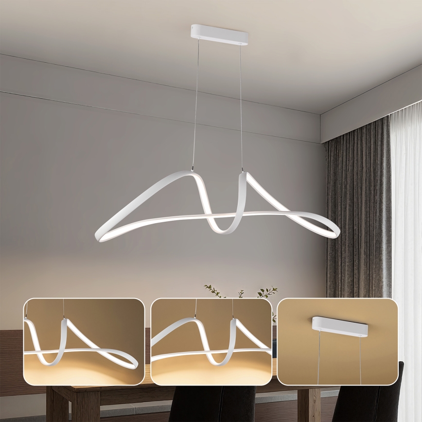 BRILAGI - подвесная LED-люстра с плавной регулировкой яркости на тросе TWISTER LED/60W/230V 3000-6000K белая + дистанционное управление