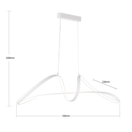 BRILAGI - подвесная LED-люстра с плавной регулировкой яркости на тросе TWISTER LED/60W/230V 3000-6000K белая + дистанционное управление