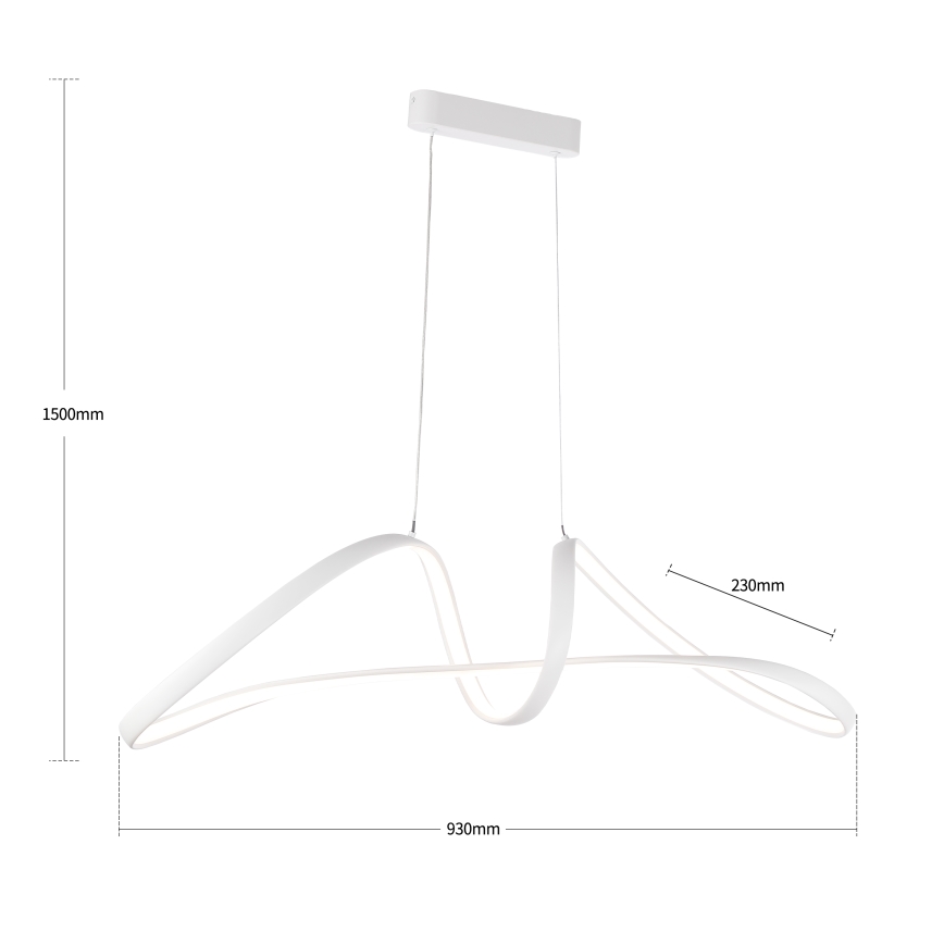 BRILAGI - подвесная LED-люстра с плавной регулировкой яркости на тросе TWISTER LED/60W/230V 3000-6000K белая + дистанционное управление